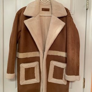 Brown & Cream Gorgeous Sherpa Coat 🤎